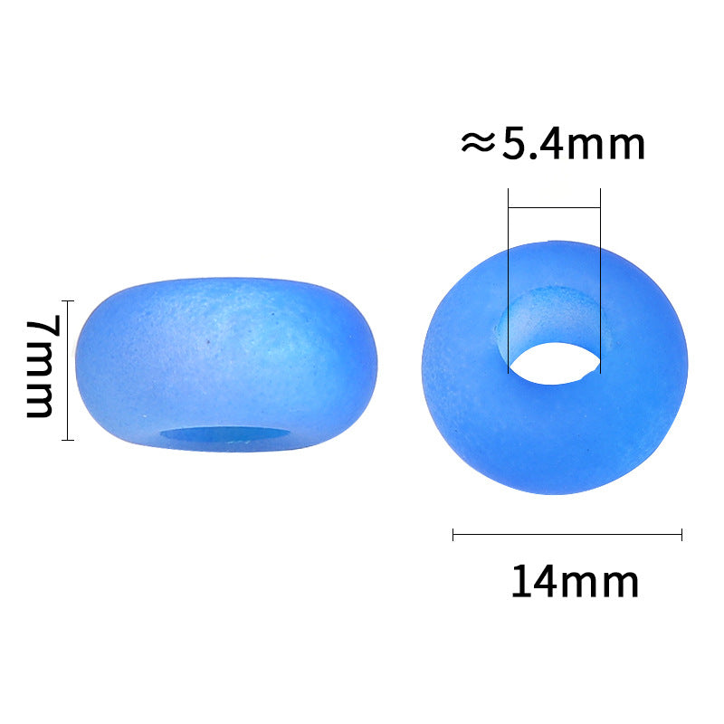 Wholesale 100pcs Acrylic Large Hole Beads Frosted Cat Eye Wheel Beads Matte Colorful Abacus Beads
